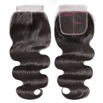 Brazilian Human Hair Weave Bundles With Closure Body Wave Bundles With Closure For Black Women Remy Hair Extension 30Inch Hair