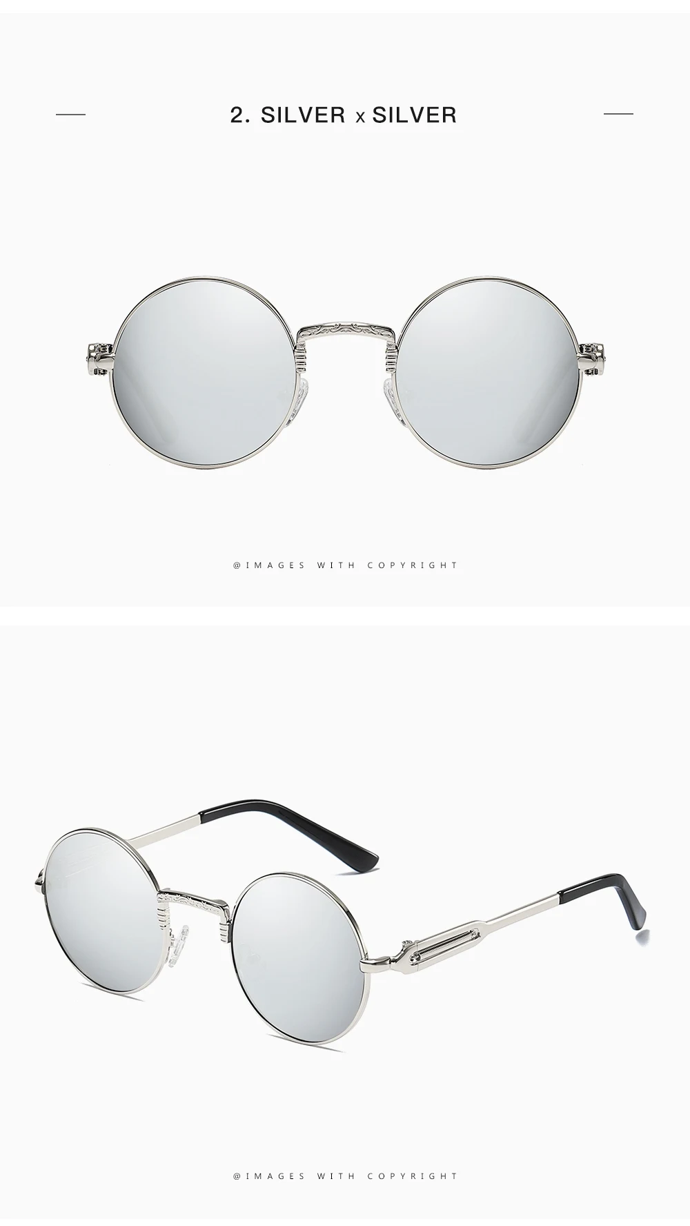 Винтаж стимпанк круглые зеркальные солнцезащитные очки Для мужчин поляризационные Для женщин металл ретро черные очки UV400 человек бренд