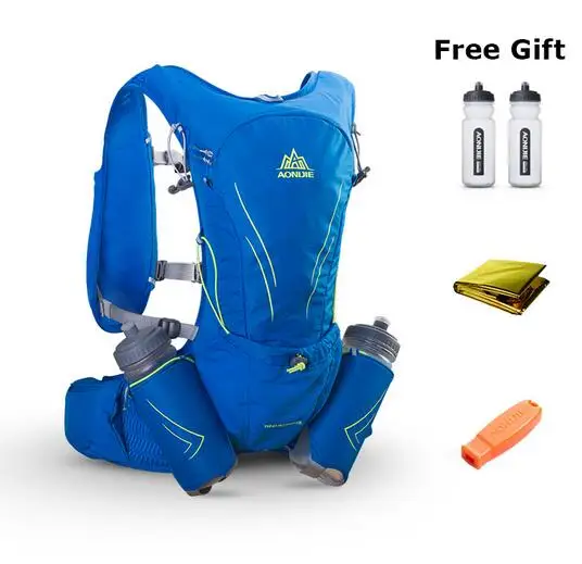 AONIJIE  Men Women Outdoor Running Marathon Lightweight Hydration Backpack With 2Pcs 600ml Bottles Hiking Cycling15L Vest Pack