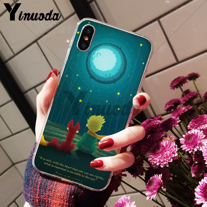 Yinuoda The Little Prince Smart Cover Soft Shell Phone Case for iPhone X XS MAX 6 6S 7 7plus 8 8Plus 5 5S XR