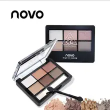 NOVO тени для век шесть цветов светильник и тени нежные благородные тени для век Палитра перламутровые матовые натуральные подходят цвет не летит пудра
