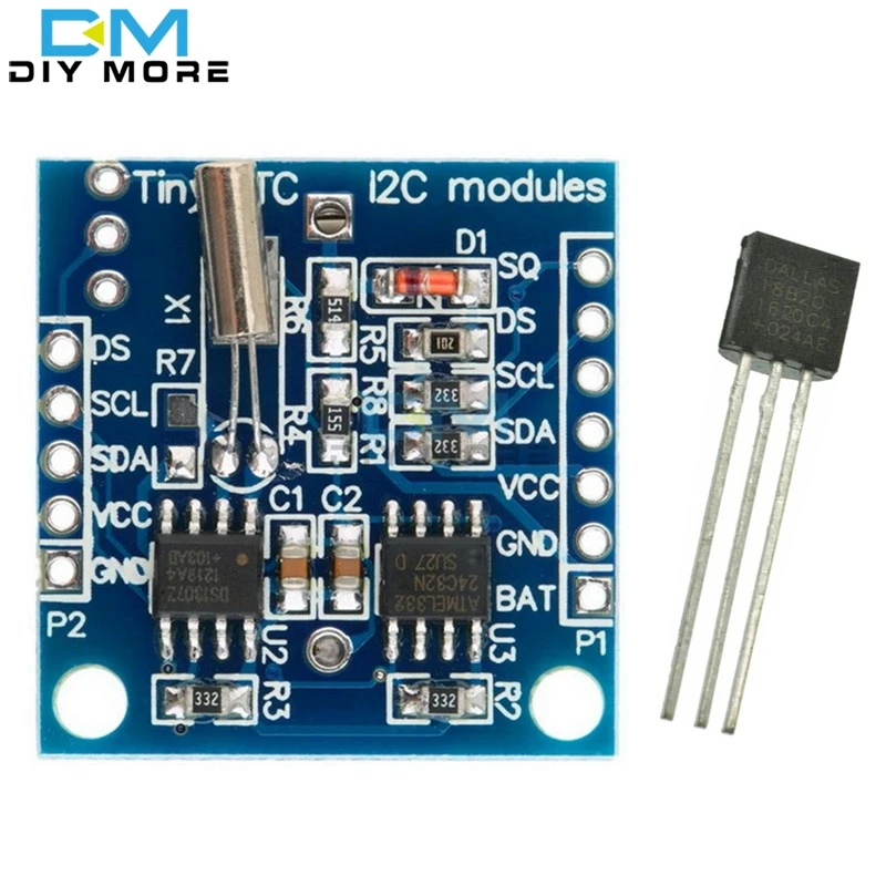 DS18B20 модуль датчика температуры+ модуль часов в режиме реального времени для Arduino AVR ARM PIC UNO