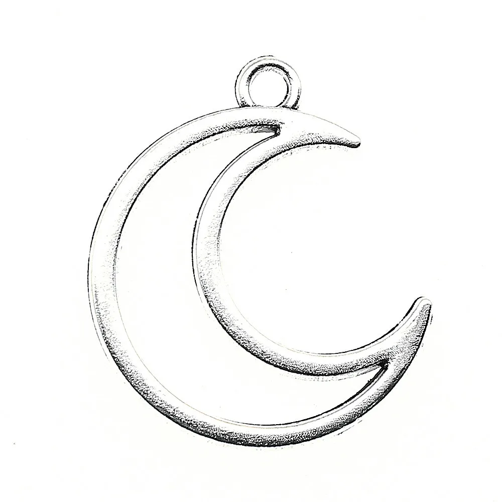 10pcs Charm Moon Hollow Moon Pendant Charms For Jewelry Making Antique