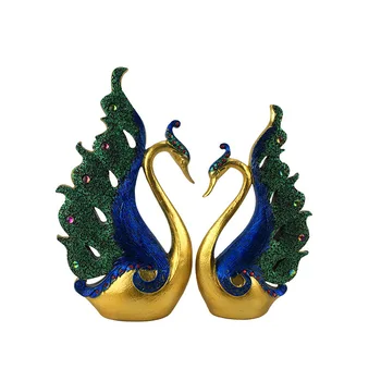 

European-style Living Room Couple Swans Decoration Figurine Fashion Resin Ornaments Wedding Gifts Wine cabinet furnishings Craft