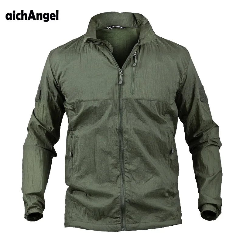 

Summer Ultralight Military Army Skin Jackets Men Waterproof Thin Hood Raincoat Windbreaker Breathable Camouflage Jacket