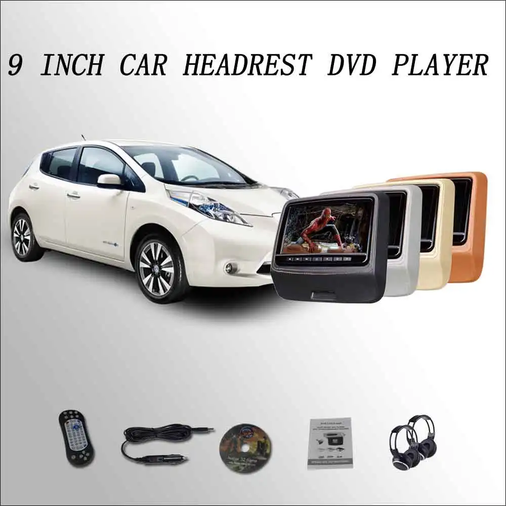 BigBigRoad For Nissan LEAF Car Headrest Monitor Digital LCD screen 2*9