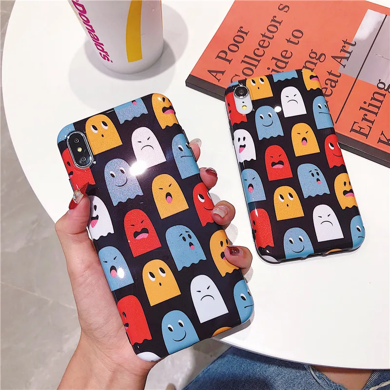 

100PCS Luxury Silicone Case For iPhone 6 6S Plus Soft Phone Back Cover Coque Cartoon Monsters For iPhone X XS XR XS MAX 7 8 Plus