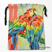 Пользовательские цветы птицы Drawstring пакеты, печать для хранения мода путешествия мини-сумка Плавание Пеший Туризм игрушки мешок Размеры 18x22 см 171203-05-10