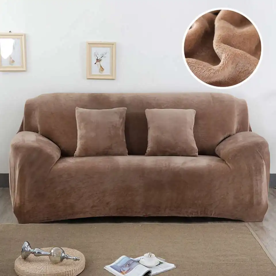Homesick 1 шт. плюшевый диван Fabirc, Натяжная мебель, угловой диван, универсальный чехол для дивана для гостиной - Цвет: Camel