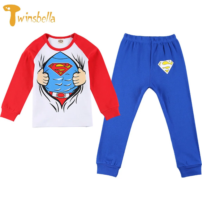 2018 Spring Autumn Casual Warm Cartoon Clothes Set Long Sleeve Boys Clothing T-shirt + Pants Suits Cotton Outfits for Boys