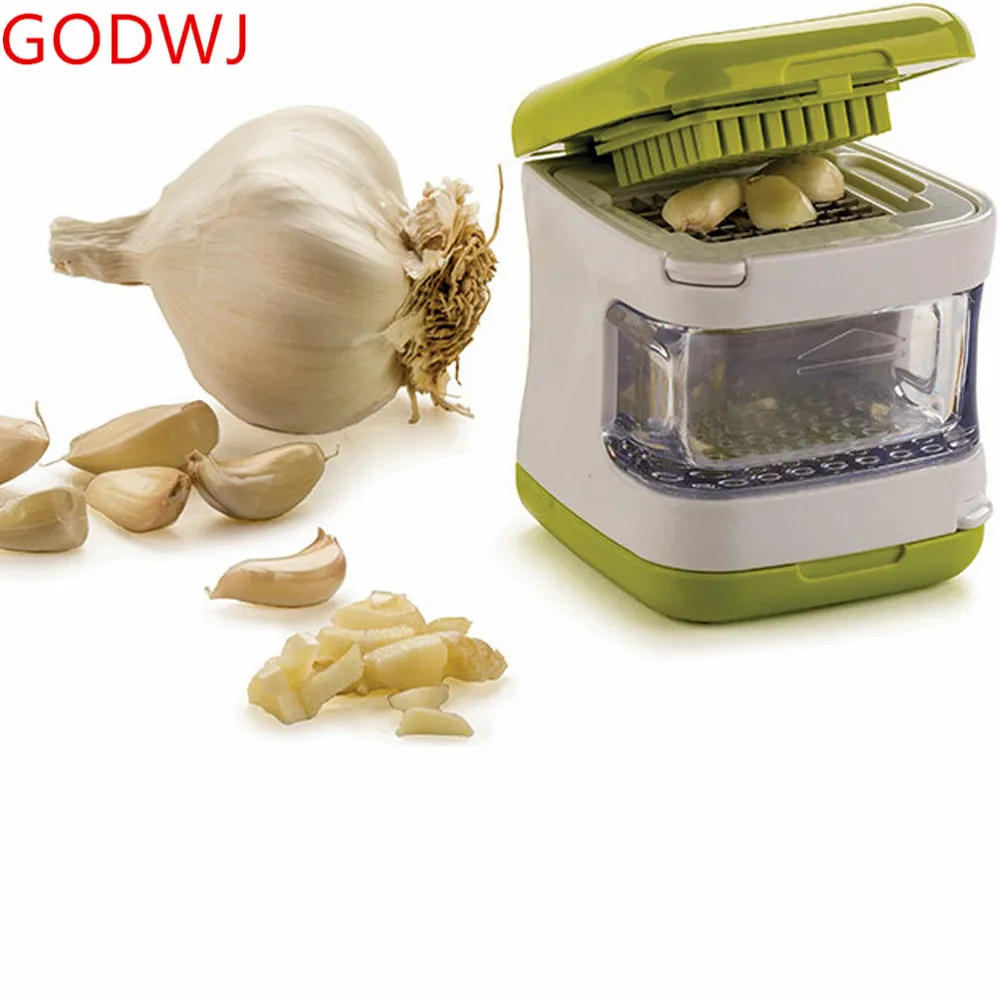 

GODWJ Garlic Press Stainless Steel Green Multi-function Garlic Vegatable Peeler Kitchen Tool Gadget Ginger Garlic Press