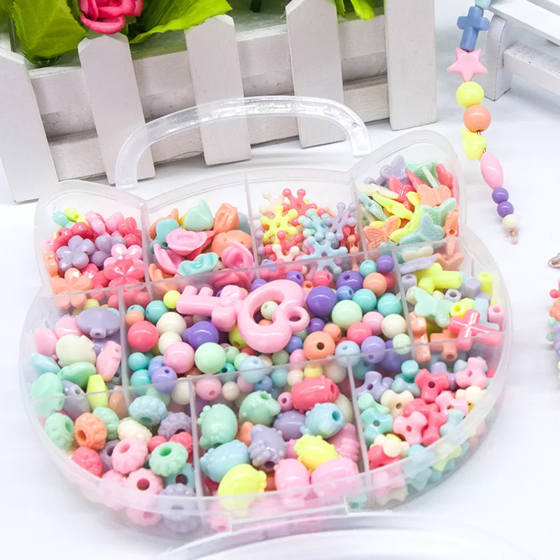 Акриловые Детские бусины игрушки DIY коробка для девочек кошка подарок ручная