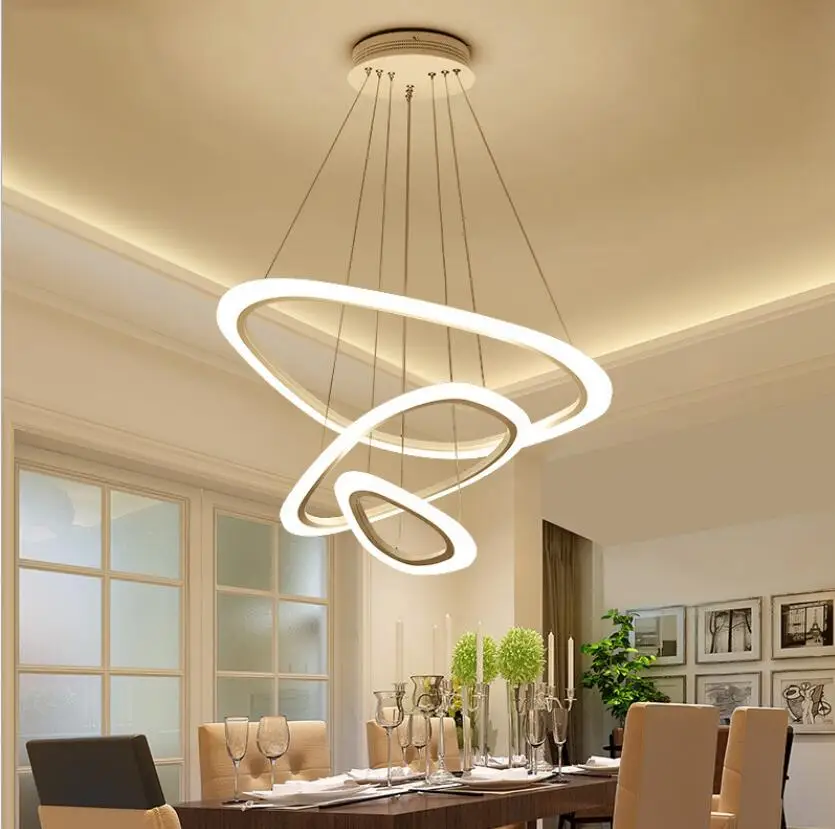Us 99 99 Modern Pendant Light Irregular Circle Acrylic Lamp Lighting Chandeliers Suspended Lighting Bar Lobby Bedroom Livingroom In Ceiling Lights