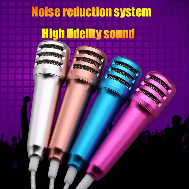 2018 Top Sale Mini Karaoke Condenser Microphone With Earphone For Phone Computer Mini Microphone With Earphone 3.5 plug