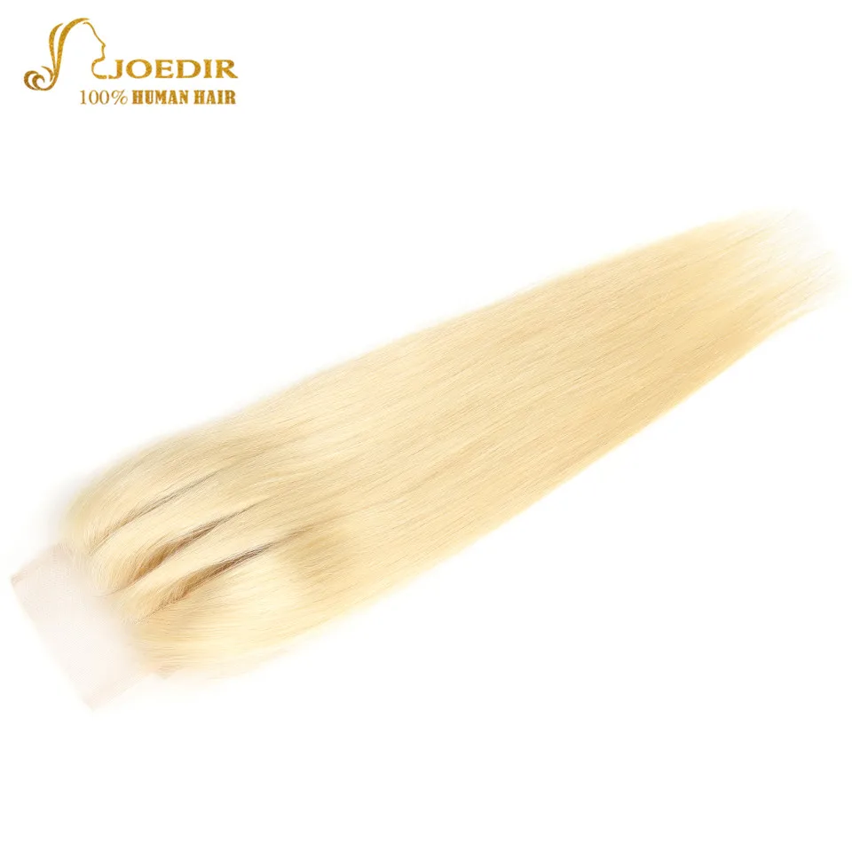 Joedir волосы бразильские прямые человеческие волосы на шнуровке с детскими волосами 613 блонд цвет кружева закрытие три части Remy волосы ткачество