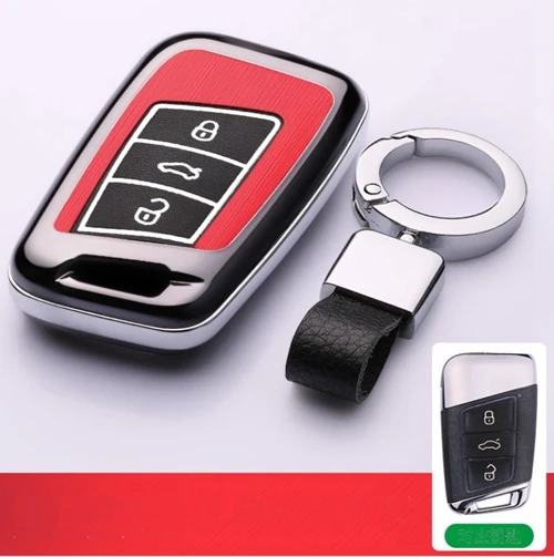 Подарочный держатель для ключей, кошелек, чехол для Volkswagen VW Golf Passat B8 Tiguan MK2 Magotan Skoda A7 Superb, чехол для смарт-ключей - Название цвета: red