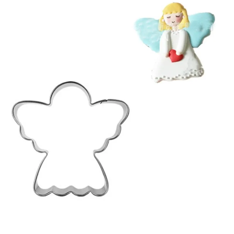 

1pc Staineless Steel Angel Metal Cookie Cutter Baking Tools For Cakes Fondant Biscuit Cut Outs Bakeware
