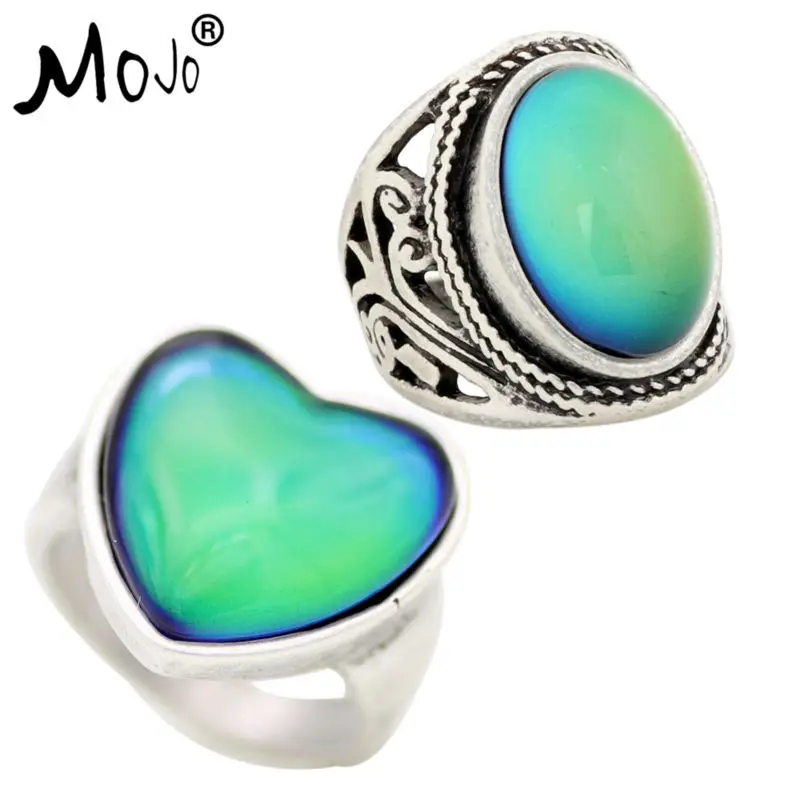 

2PCS Vintage Ring Set of Rings on Fingers Mood Ring That Changes Color Wedding Rings of Strength for Women Men Jewelry RS019-056