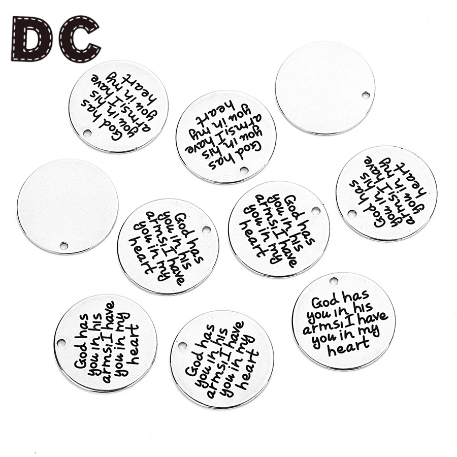 DC 5 шт. Нержавеющая сталь Подвески кулон бог вам в руки. Я у вас моем сердце для Diy