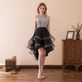 

High Low Homecoming Dresses Black Grade 8th Prom Dresses Junior High Cute Graduation Cocktail Graduation Dresses Formal gowns