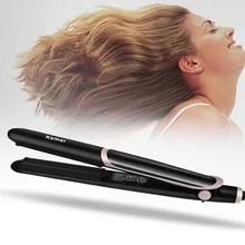 KM-2219 Профессиональный Выпрямитель для волос для завивки волос турмалин керамический Термостатический выпрямляющий щипцы для завивки светодиодный дисплей