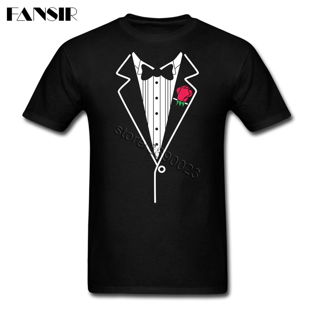 

Top Designed Men T-shirt Fake Tux Tuxedo Suit Tie Short Sleeve 100% Cotton Crew Neck T Shirt For Boy Tee Shirt