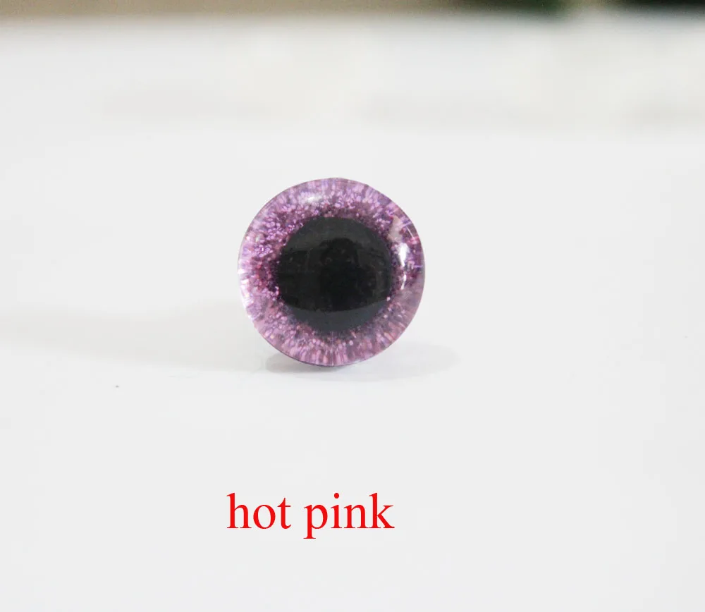 100 шт- N18- 14 мм/16 мм/20 мм/24 мм 3D Прозрачные блестящие игрушечные глаза+ блестящая ткань+ шайба для плюшевая игрушка "сделай сам" Кукла - Цвет: hot pink color