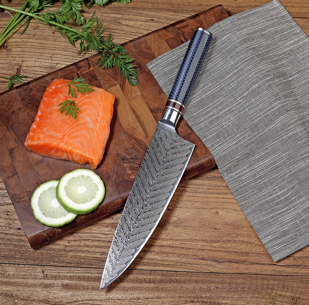 NANHAIONE нож шеф-повара Gyutou 8,5 дюймов 73 слоя VG 10 кованая высокоуглеродистая Дамасская сталь японская кухонная Knives-CL136