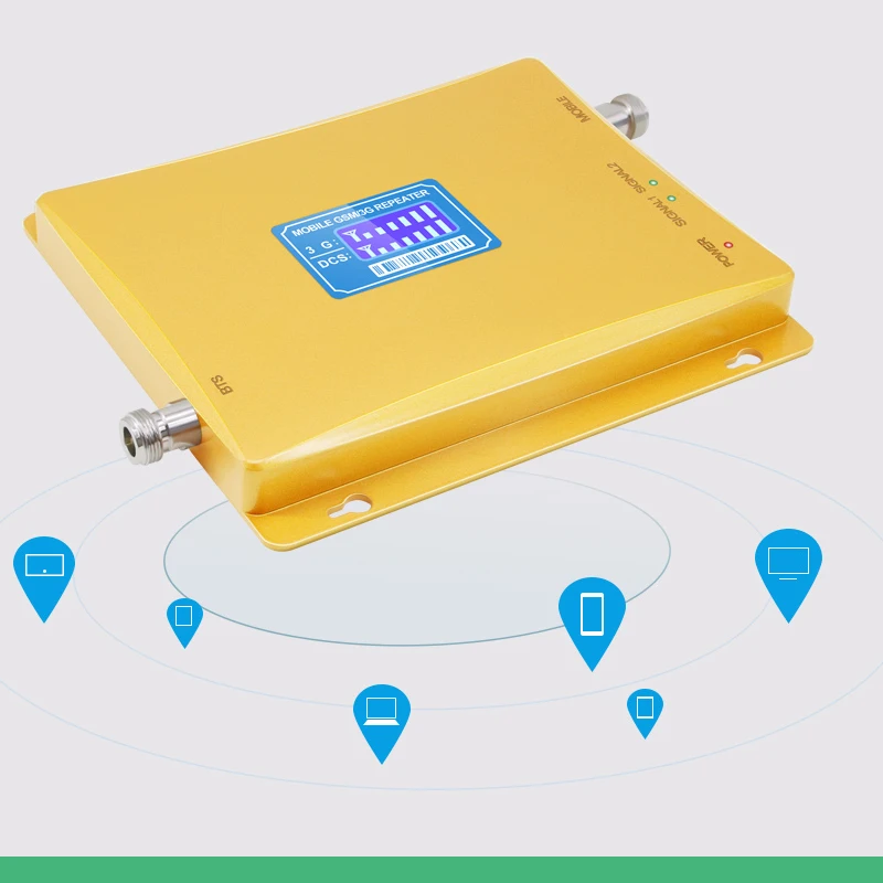 Усилитель 70 дБ GSM повторитель 2100 и 1800 двухдиапазонный сотовый усилительсигнала GSM 3g 4G WCDMA 2100 LTE 1800 Мобильный повторитель сигнала ЖК-дисплей
