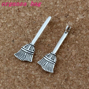 

Broom Halloween Witch Broom Pendant 100Pcs/lot Hot sell Zinc alloy Jewelry DIY 10 * 28mm 1.2g A-198