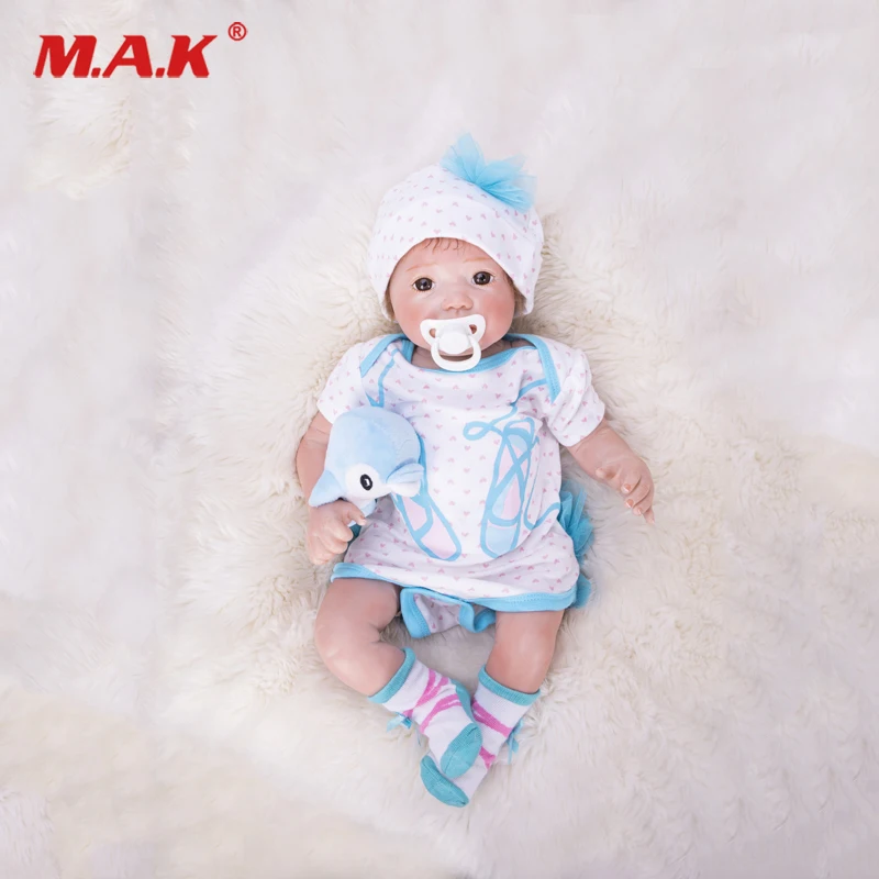 

Bebes Reborn 18 Inch Soft Silicone Brown Eyes Boneca Kid Doll Toddler Toys for Girl Handmade Princess Bonecas