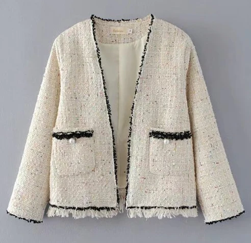 Твидовый пиджак кардиган дамы 2017 взлетно-посадочной полосы пальто Демисезонный