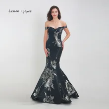 Лимонные joyce черные вечерние платья Длинные Формальные Простые Русалка Длина до пола вечерние платья для выпускного вечера размера плюс vestido elegante