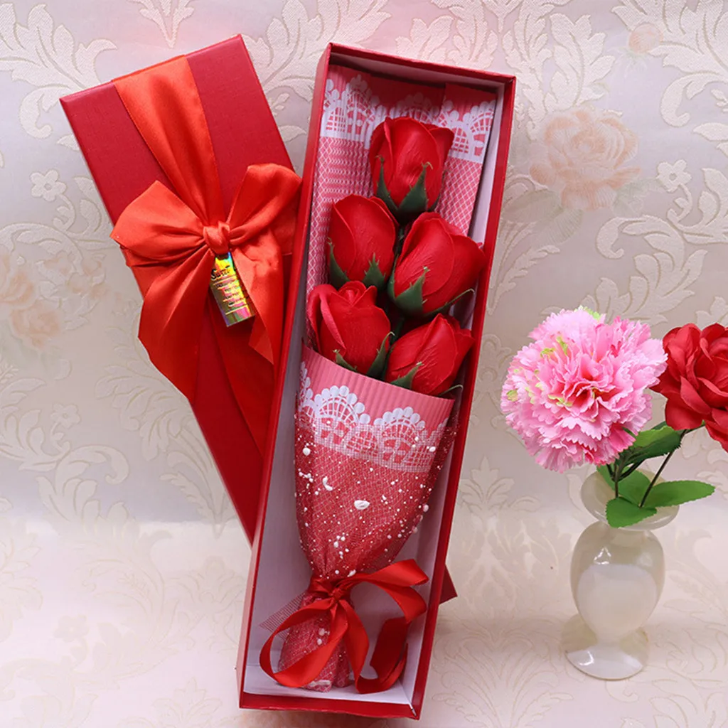 

Rose Soap Flower Floral Bouquet Gift Box for Mothers Day Wedding Party Present Gift of Valentines Day Mothers Day Teacher's Day