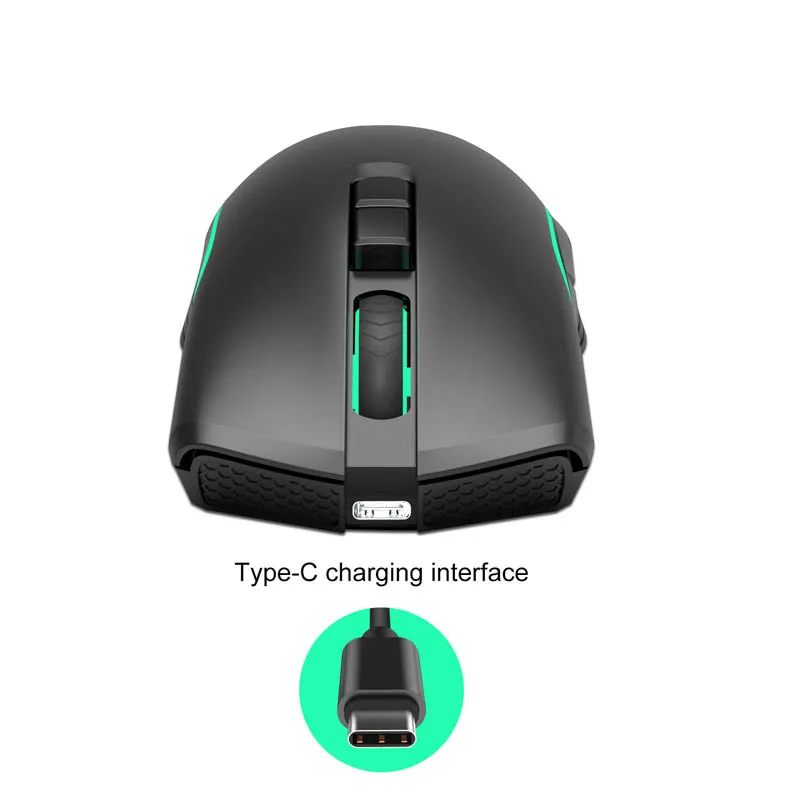 

2.4G Wireless Mouse Backlight Type-C Rechargeable Mouse Mice for Notebook Desktop PC IJS998
