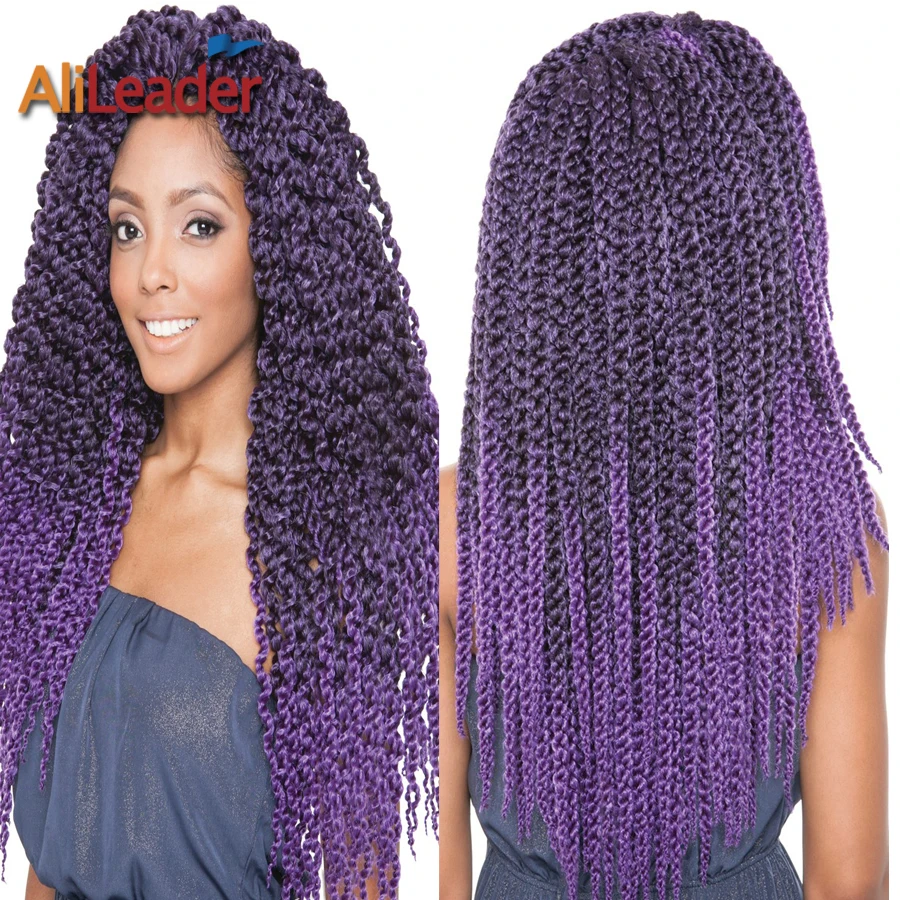 Purple Crochet Braids Hair 22 3D Split Cubic Twist Crochet Braids ...