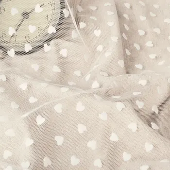 

Free Shipping 2Yards/lot High Quality 1.2meters Width Small Hearts Dot Guipure Lace Fabric Accessories Clothes Gauze Material