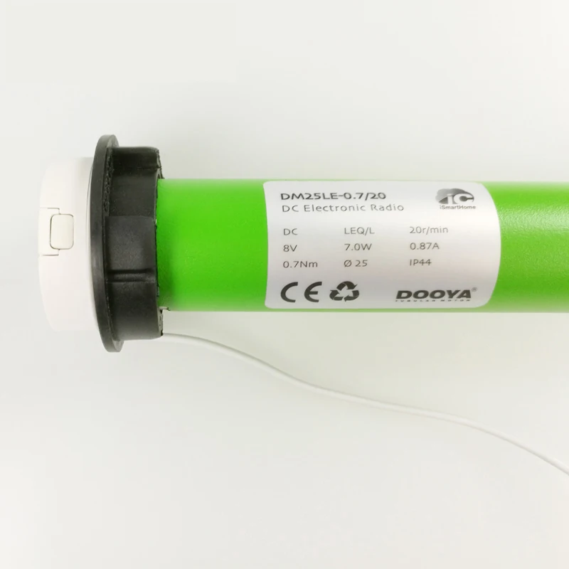 

free shipping DOOYA battery motor 8V,DM25LE 0.7N.m tubular motor, for Dia. 38mm tube for roller blinds or zebra blinds