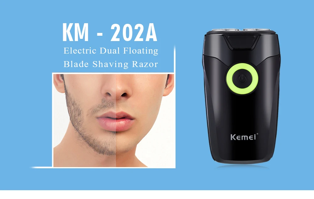 

Kemei KM - 202A Electric Dual Floating Blade Shaving Razor With Floating Veneer Cutter Head Shaving Machine Smooth Shaving Beard