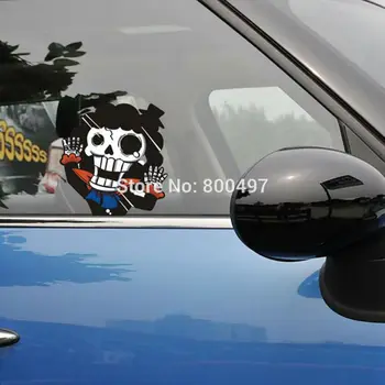 

Newest Car Styling One Piece Skull Hitting the Glass Car Stickers Car Decals for Toyota Chevrolet Volkswagen Tesla BMW Lada