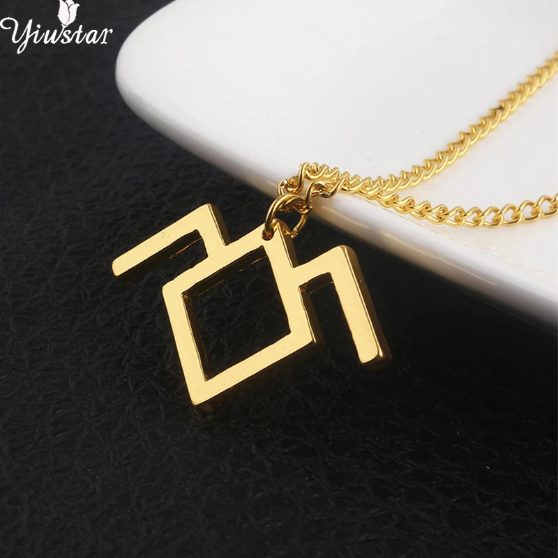 

Yiustar New Geometric Twin Peaks Necklace Moutain Necklaces Women Charms Stainless Steel Necklace Pendant Necklace Gold Jewelry