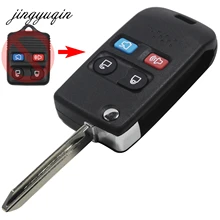 Jingyuqin zmodyfikowana klapka obudowa kluczyka Uncut puste remont dla Ford Mercury Edge Flex Expedition Escape Focus Mazda futerał na pilota zdalnego sterowania 4B