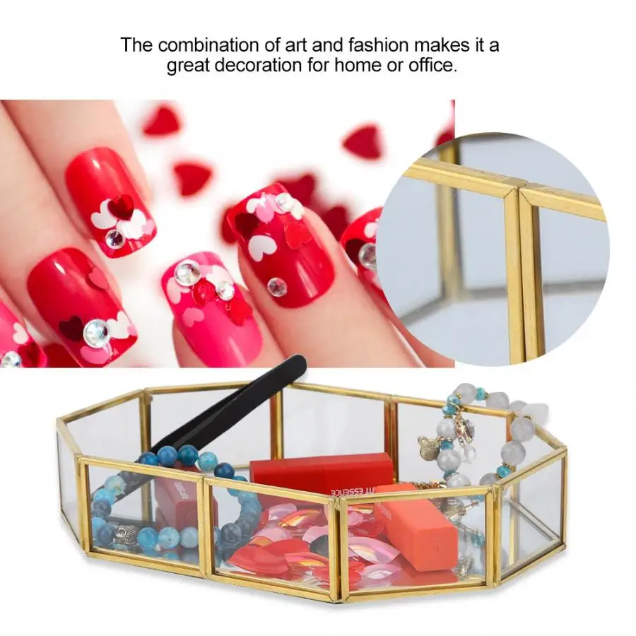 Восьмиугольный маникюрный пылесос хранение для принадлежностей для дизайна ногтей чехол для маникюрных инструментов контейнер для украшений Органайзер домашние аксессуары для ногтей