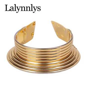 

Lalynnlys Vintage Statement Chunky Chokers Necklaces Gold Color Fashion Indian Leather Collar Necklaces Jewelry Bijoux N68501