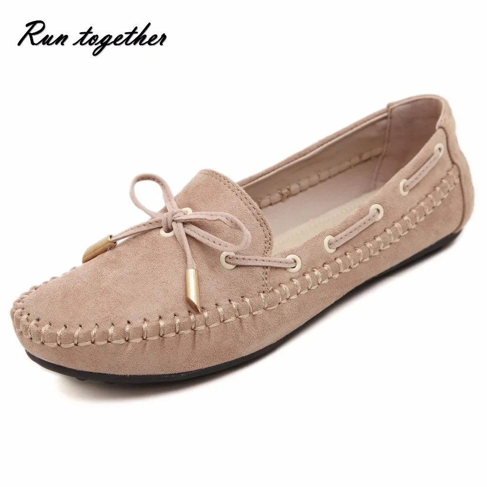 

New woman casual flat shoes woman round toe loafers fashion bowtie slip on peas lazy boat shoes Comfortable breathable