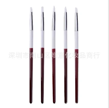 

5Pcs Silicone Nail Art Pen Brushes Carving Craft Supplies Sculpture UV Gel Building Clay Pencil Dotting / by dhl 500sets