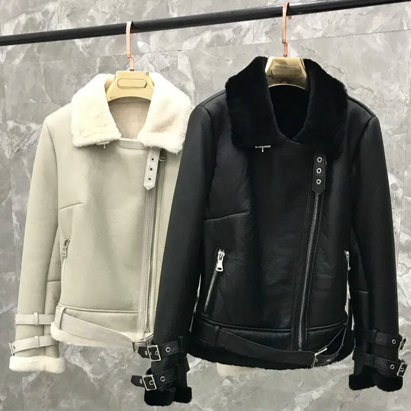 

Real Fur Coat Women Winter Warm Sheep Shearing Jacket Korean Fashion Woolen Overcoat Abrigos Mujer Invierno 2019 YY630