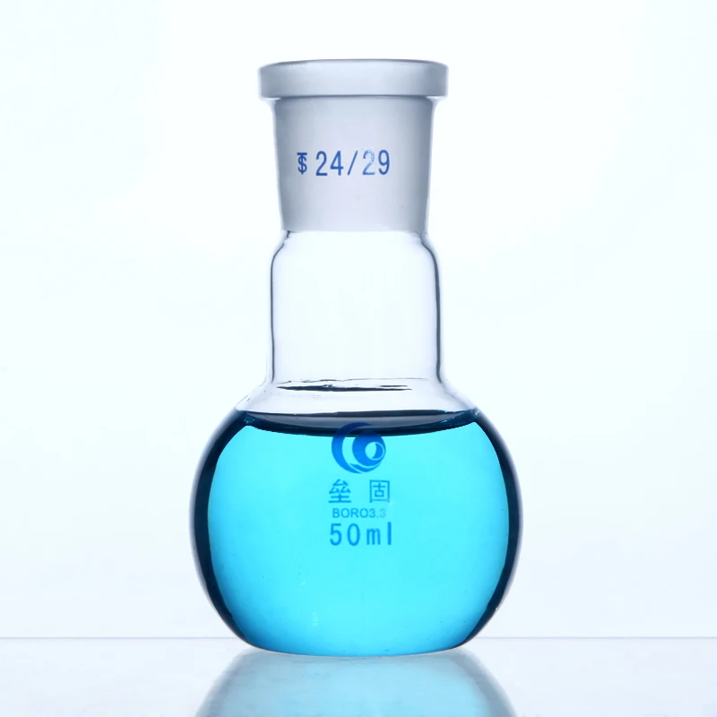 Single Port Glass flask flat bottom Thicken Borosilicate Glass high temperature resistance Standard flask laboratory