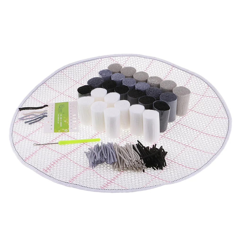 Football Latch Hook Kits Rugs DIY Craft Needle Embroidery Rugs for Kids Children, 50 x 50cm