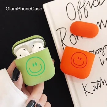 

GlamPhoneCase Matcha Green Smiley Face Airpods1/2 Generation Protective Cover Apple Wireless Bluetooth Headset Box